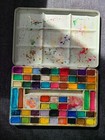 Vintage Metal Litho Tin Water Colours Paint Box 1950s 1960s England Ll