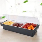 3 Tray Condiment Dispenser Compartment  Chilled Server Bar Fruit Caddy Food Box