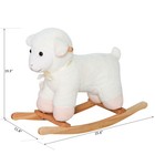 Kids Playtime Sheep Lamb Rocking Horse Stuffed Ride On Rocker Wooden Plush