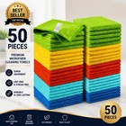 Microfiber Cleaning Cloth Towel Rag Car Polishing No Scratch Detailing Set Of 50
