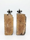 Art Deco Terrier Bookends Cast Metal Signed Mp 71 Airedale Wire Fox Pair Vintage