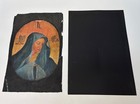 Antique Oil Painting Lady Of Sorrows Virgin Mary Mexican Retablo 