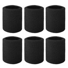6-piece Wrist Sweatbands Athletic Cotton Terry Cloth Tennis Wristband 3 Sizes