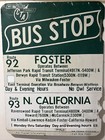 1960   s Green Cta Chicago Transit Authority Bus Stop Sign Foster 92 California 93