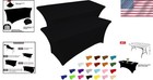 2 Pack 6ft Black Spandex Tablecloths Rectangular Fitted Party Wedding Banquet   