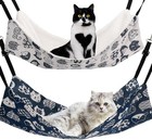 2pack Reversible Cat Cage Hammock Adjustable Pet Hanging Bed For Small Animals