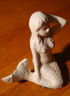 Mermaid Figurine Statue White Sand Beach Style Cast Iron Nautical Home Decor New
