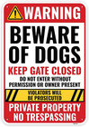 1pc Beware Of Dog Sign  10 X 7 Inches - Aluminum - Guard Dogs On Premises War   