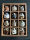 Vintage Owl Figurines Hand Painted Mini Ceramic Owls Set Of 12 1 5  Complete Set