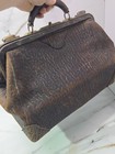 Antique 1920 s Walrus Hide Leather Medical Doctor s House Call Bag 