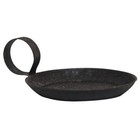 New Primitive Black Pillar Candle Holders 2 Pcs W  Handles Metal Country Western