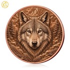 1pc Gray Wolf Mountain Pine Forest Wilderness Copper Medal Commemorative Gift