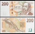 2018 Czech Republic 200 Korun P-19 New Unc Banknote