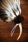 Drake Native American Smudge Feather Fan Antler