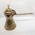 Vintage Middle Eastern Dallah Brass Coffee Set Tea Turkish Chalice Cups Lined