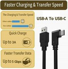 20ft 6m Link Cable For Meta Quest 2 3 Type-c Right Angle To Usb A Charging Cord