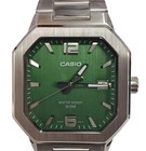 Casio Mtp   b195 Series Mtp-b195d-3a Green Dial Analog 38   mm Men   s Watch Mtpb195d