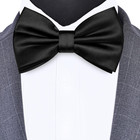 Solid Color Pre-tied Bow Tie Quality Adjustable Bowtie For Men Party Wedding