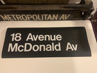 Ny Nyc Subway 2 Line Roll Sign 18th Mcdonald Avenue Brooklyn Borough Park Bmt