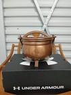 Vintage Three Footed Copper Pot Cauldron Or Planter W Handle Wiccan Altar Su