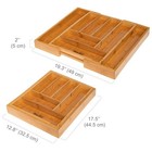 Expandable Bamboo Drawer Organizer With 6-8 Compartments For Kitchen    