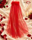 Handmade Red Hen Party Veil Red Feathers Hair Comb Bachelorette Bridal 60cm