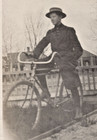 Found Photo Young Man In Hat On Antique Bicycle Victorian Street 1910s 3 5x5 75 