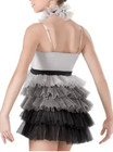 Weissman Fade Into Darkness 7529 Ombre Tiered Ruffle Dress Gray black Lc L Child
