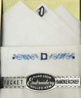 Vintage New Hand Loom Embroidery Continental Fold Pocket Handkerchief Letter D