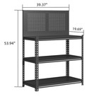 Heavy-duty Adjustable Workbench With Pegboard Work Bench 3 Adjustable Shelves