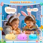 One Fire Bunny Night Light Kids 16 Color Silicone Lamp Dimmable Cute Decor Gift