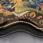 Genuine Signed Vintage Russian Lacquer Box Palekh Mermaid Shell Hand Painted 