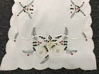Christmas Holiday Embroidered Embroidery Cutwork Table Placemat Mat Runner Scarf