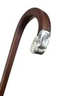 Vintage Antique Hallmarked Sterling Silver Nose Crook Handle Walking Stick Cane