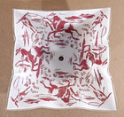 Vintage 1950s Glass Ceiling Light Shade Western Cowboy Rodeo 11 5  Square