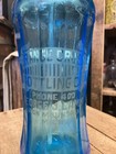 Vintage Seltzer Bottle Orange Crush Bottling Lammi    iron Mountain Michigan Blue