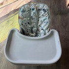 Fisher-price Baby High Chair Seat W  Removable Tray   Safety Harness Gray white