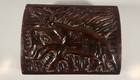 Rare Vintage Small Wood Chest Trunk Trinket Box With Pig Hand Carved