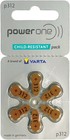 Power One Size 312 Pr41 1 45v Hearing Aid Batteries  60 Cells  Child Resistant