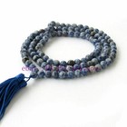 New 6mm Tibet Buddhist 108 Blue Gemstone Prayer Beads Mala Necklace