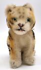 Vintage Steiff Tiger Glass Eyes Jointed Head Mohair 4  Sitting Stuffed Plush