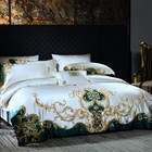 Silk Cotton Lace Bedding Set 4 Pcs Duvet Cover Bed Sheet Pillowcases Embroidery