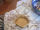 Vintage Jewelry Casket Amber Beveled Glass Gilt Ormolu Case   Footed Trinket Box