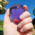 60mm Small Purple Crystal Ball With Stand  Violet Glass Ball  2 36 Inch