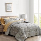Gray Comforter Sheet Set Bed In A Bag 7 Pieces King Size Tree Branch Bloom Fl   