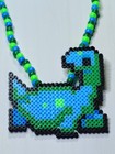 Elasmosaurus Kandi Necklace   Perler Dino   Pony Bead Chain   Rave Kandi     