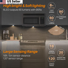 Led Motion Sensor Puck Lights Indoor Aaa Battery Powered 6 Pack Warm Night Lamp