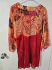 Midnight Velvet Boho Paisley Red Blouse Tunic Large 16