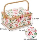 Sewing Basket With Accessories  Wooden Sewing Kit Storage Box With Removable