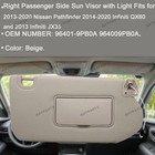 Right Passenger Side Sun Visor W light For 13-20 Infiniti Qx60 96401-9pb0a
